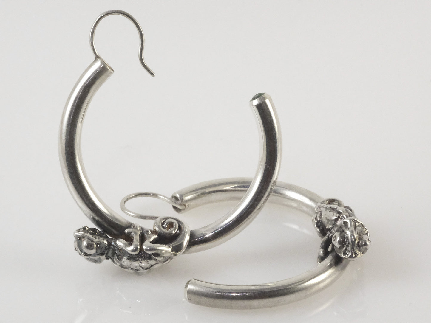 Chameleon hoop earrings by VerdeRame Jewels