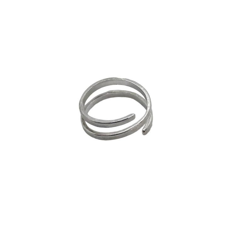 Silver spiral ring handmade to order by VerdeRame Jewels