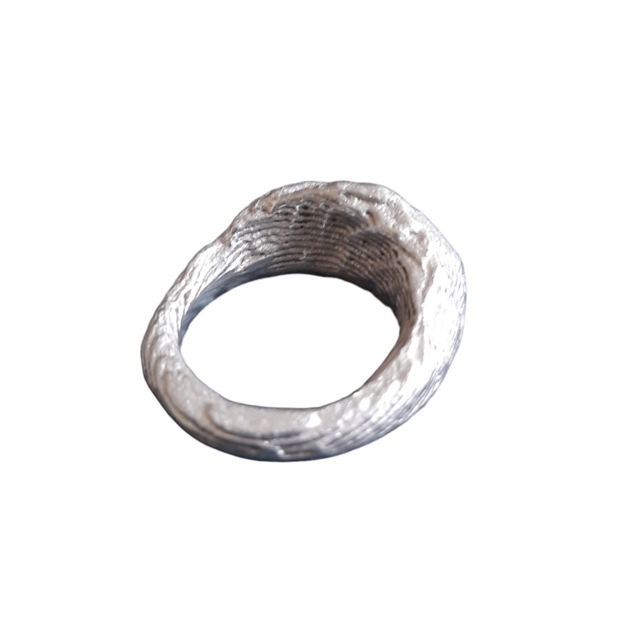 Cuttlefish cast signet ring handmade by VerdeRame Jewels