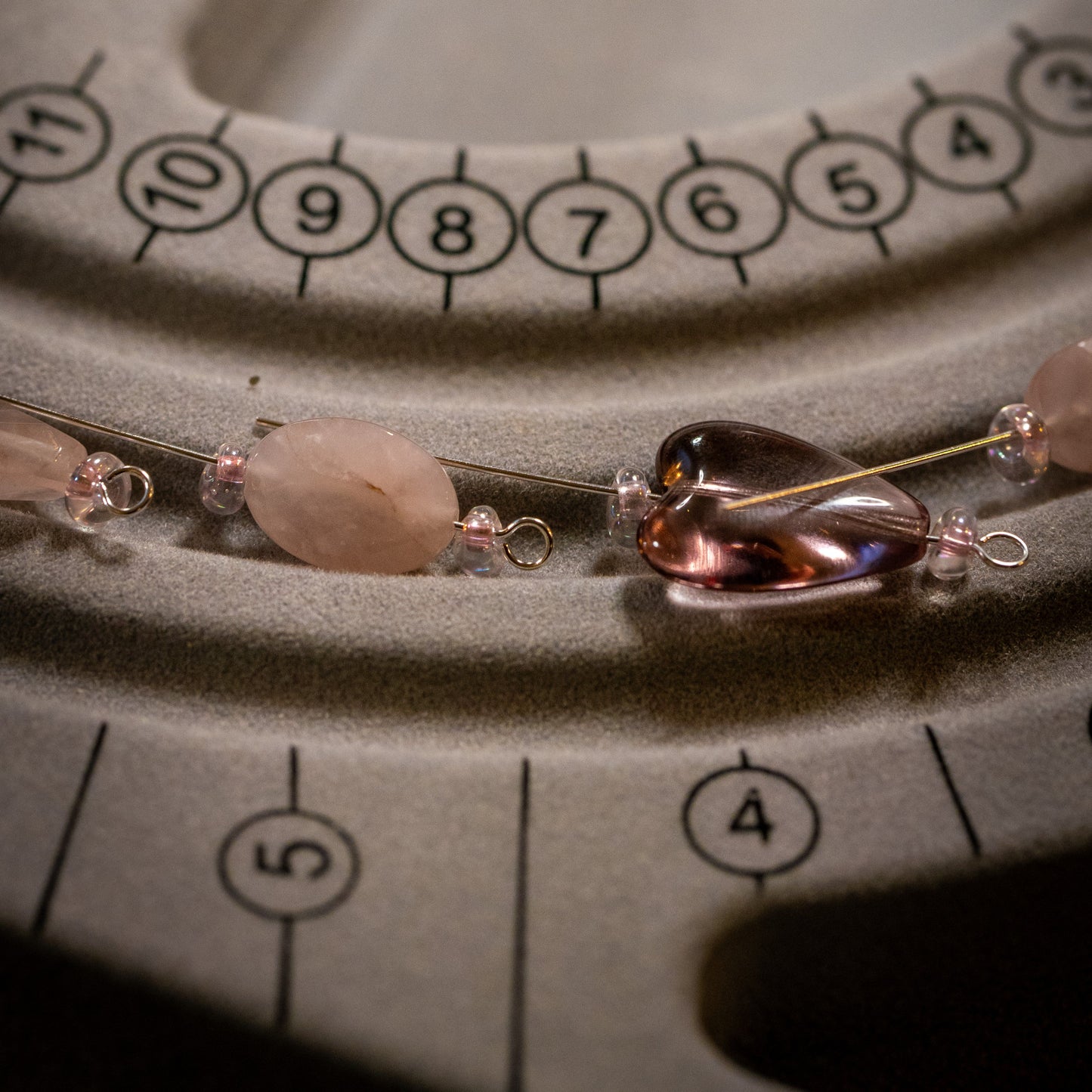 Bead layout for bracelet making workshop with VerdeRame in Copenhagen