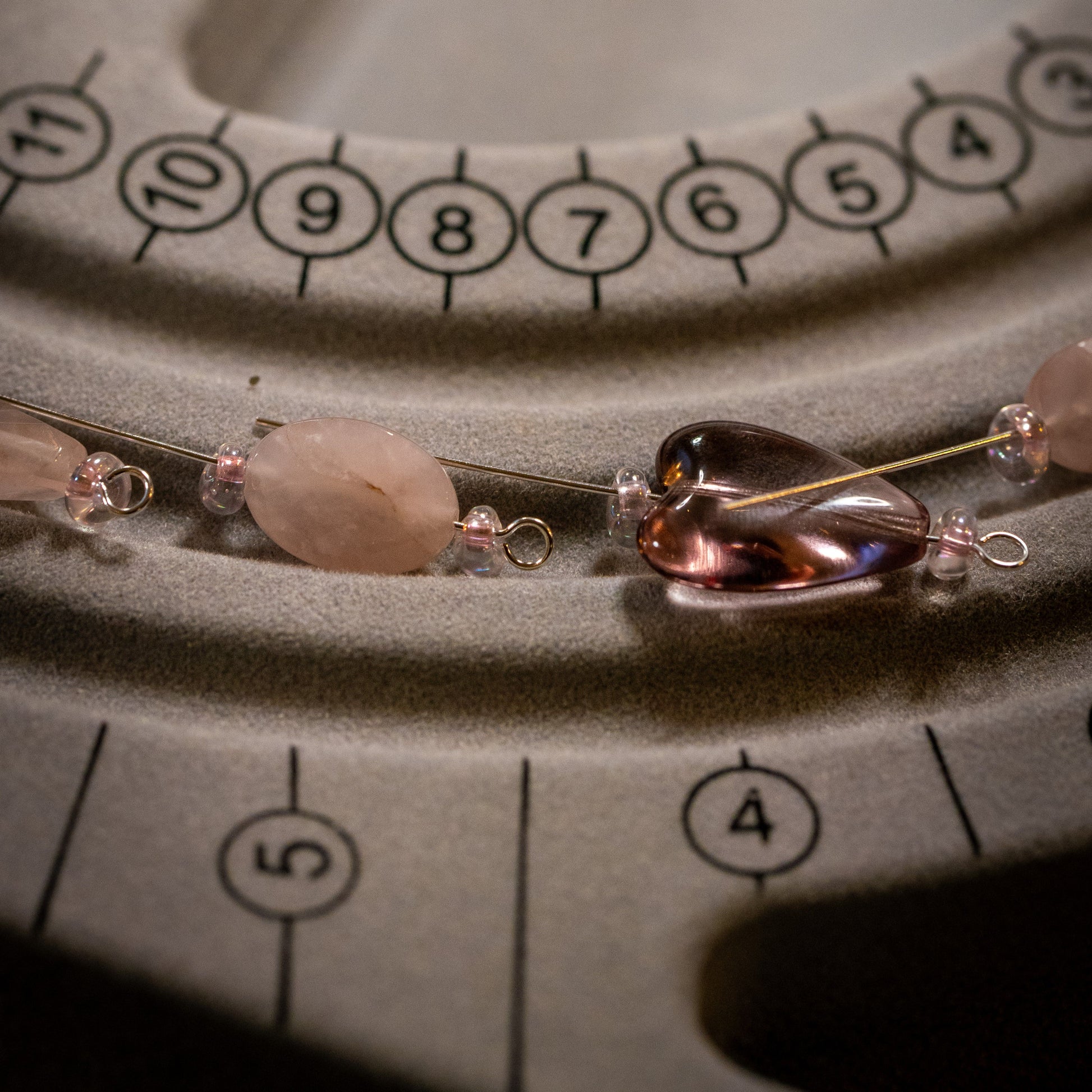 Bead layout for bracelet making workshop with VerdeRame in Copenhagen