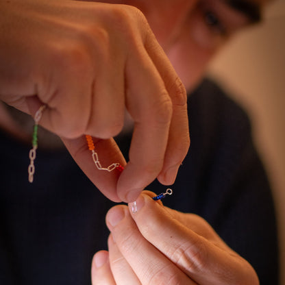 Bracelet assembling at workshop at Petisco wine & tapas, Copenhagen