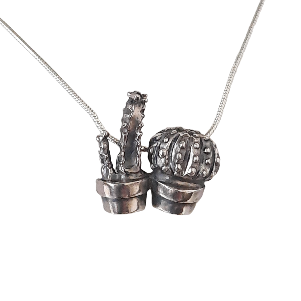 Cacti pendant by VerdeRame Jewels