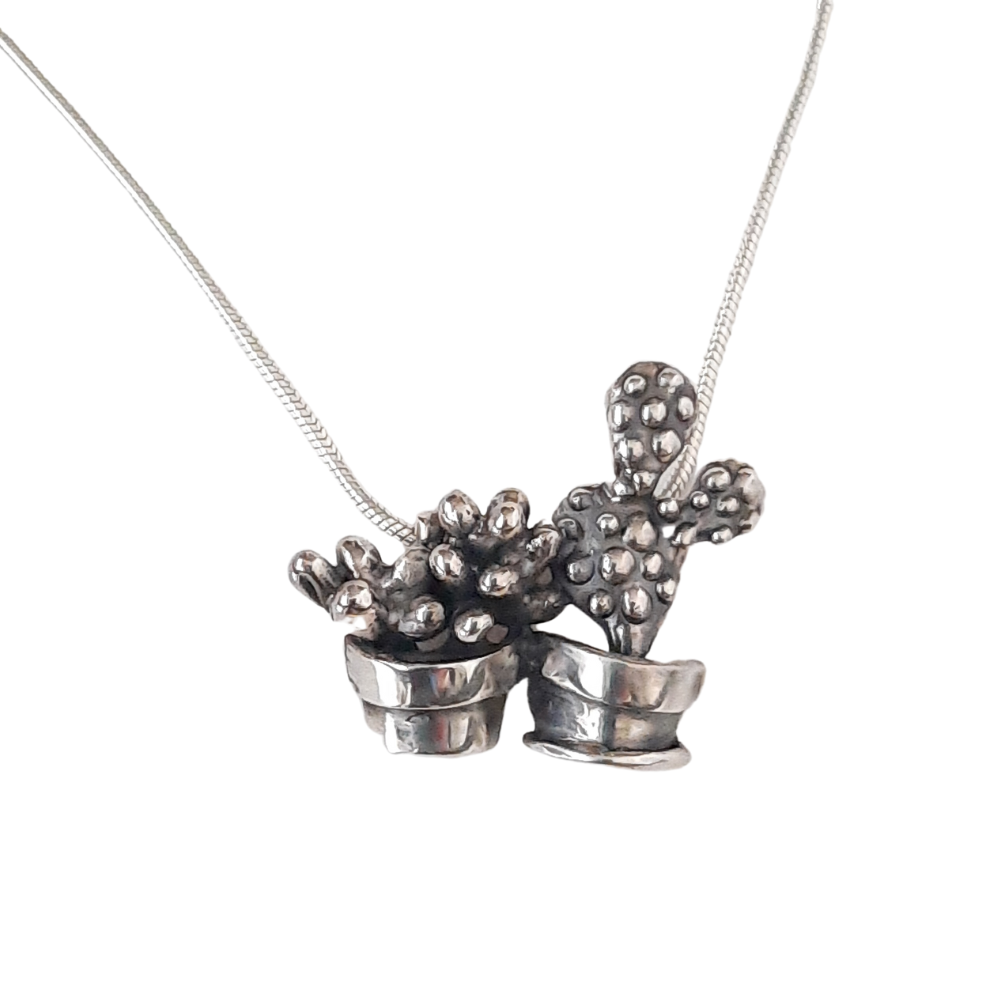 Cacti pendant by VerdeRame Jewels