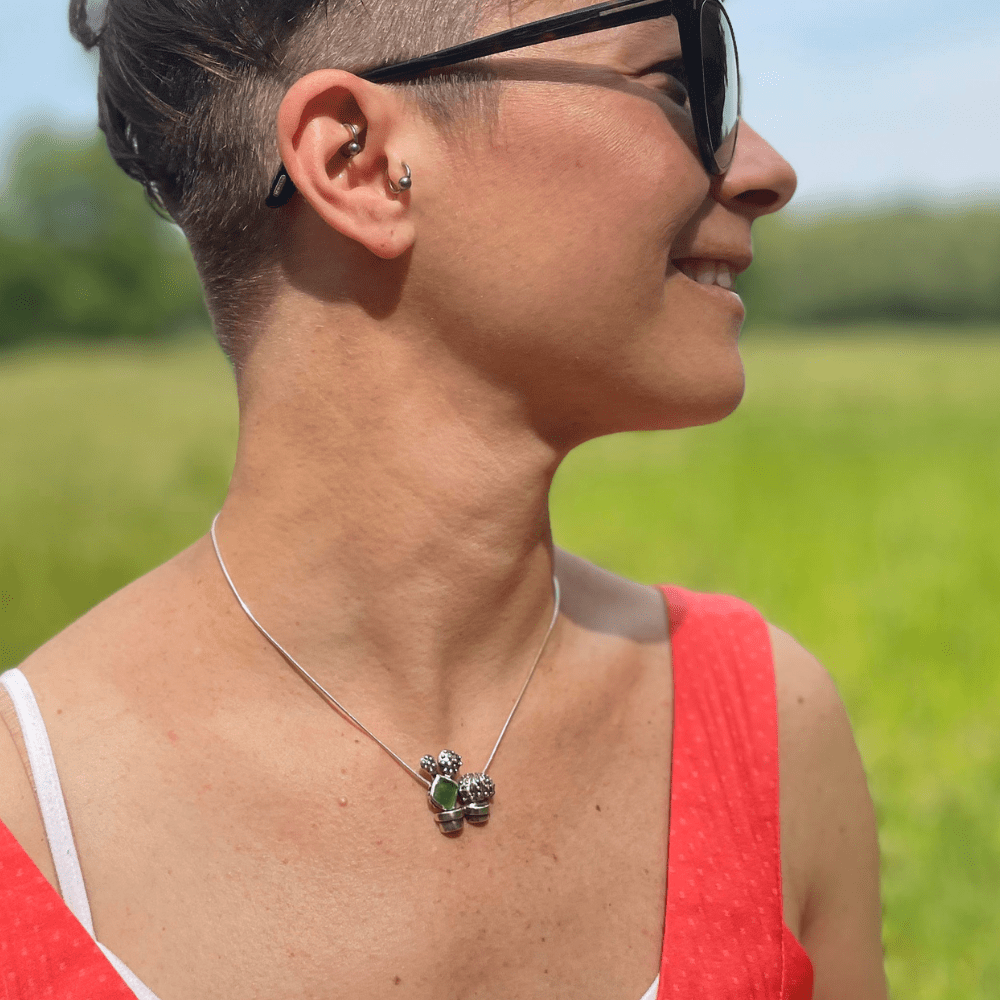 Cacti pendant by VerdeRame Jewels