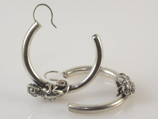 Chameleon hoop earrings