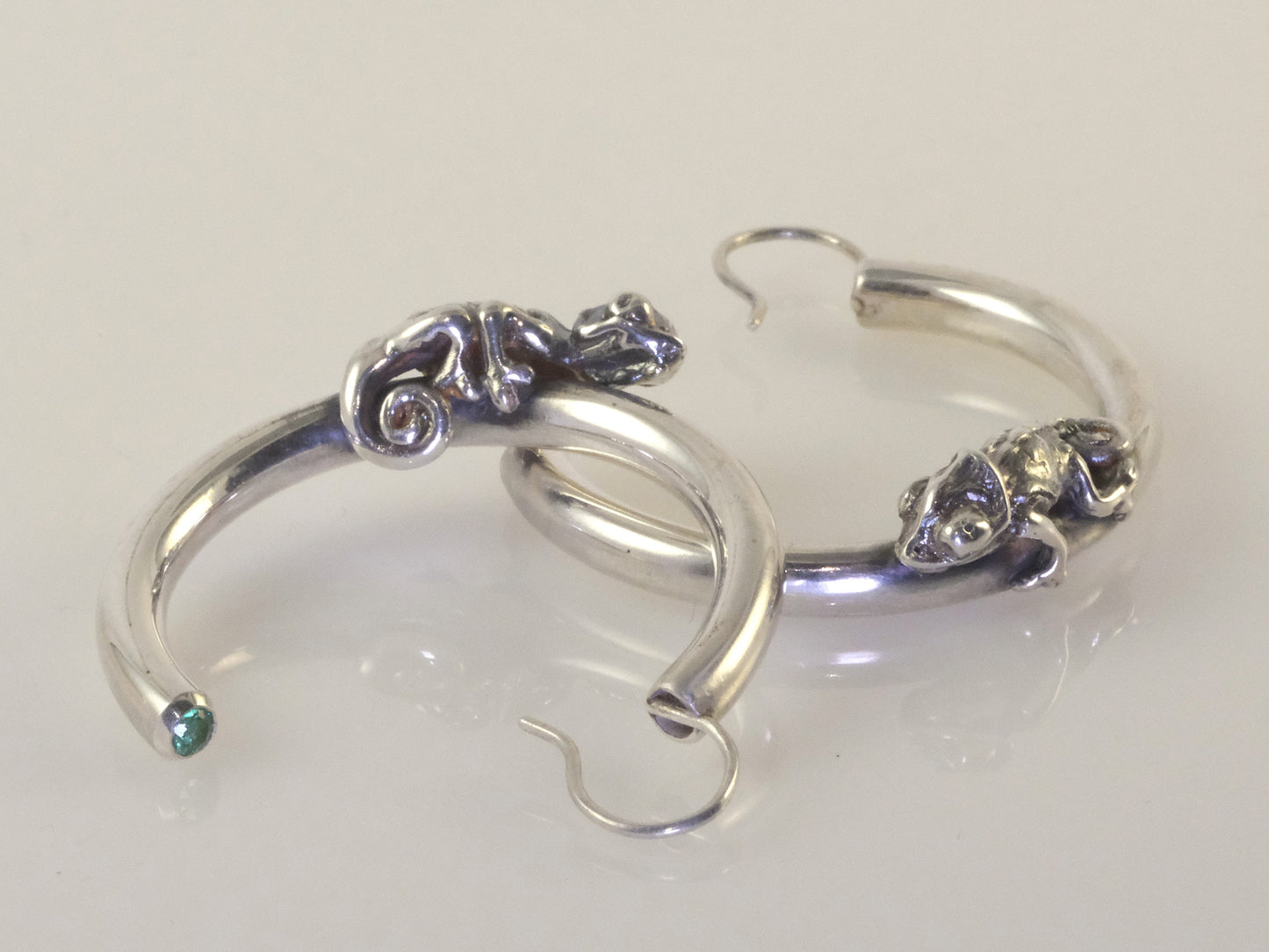 Chameleon hoop earrings