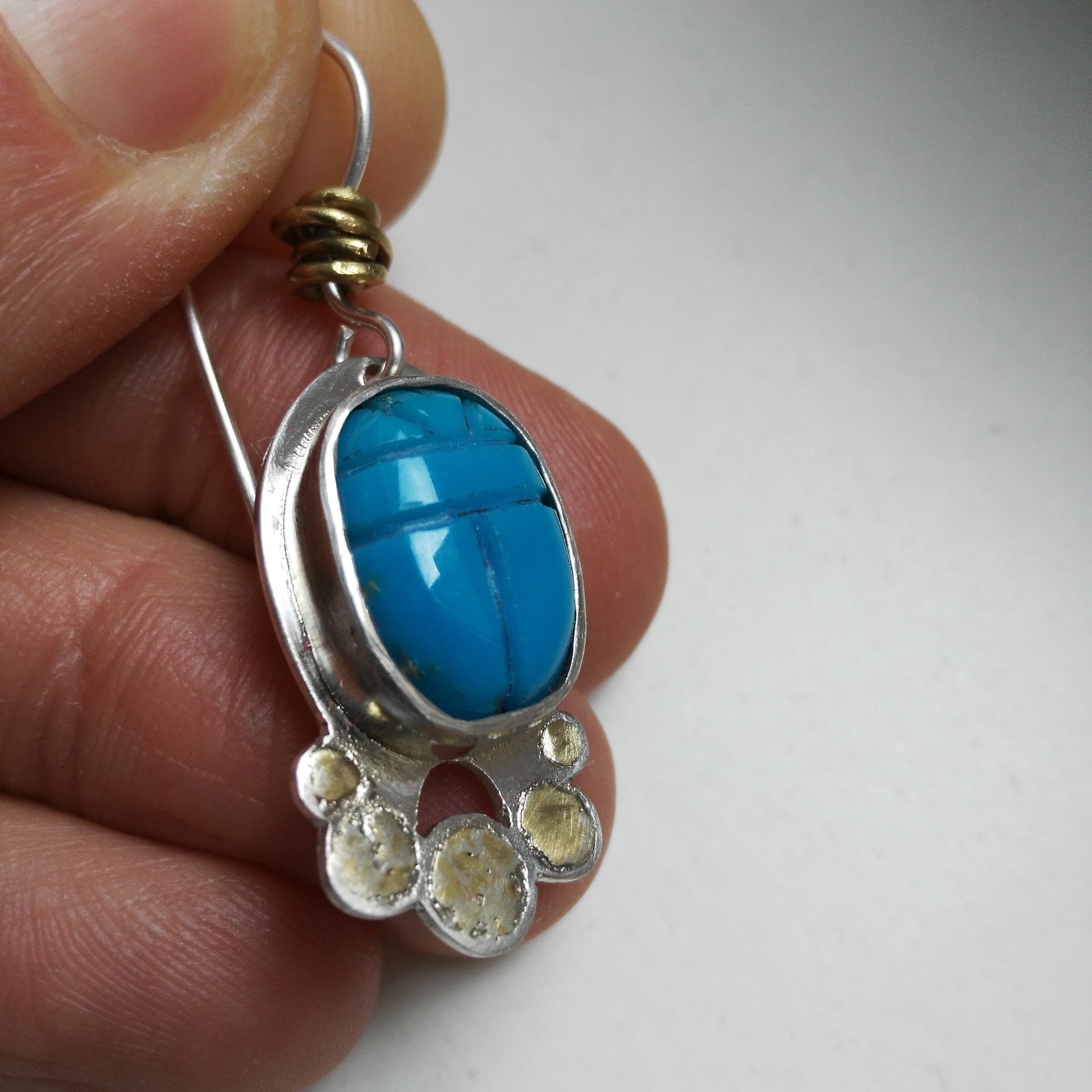 Ancient Egypt inspired artisan earrings