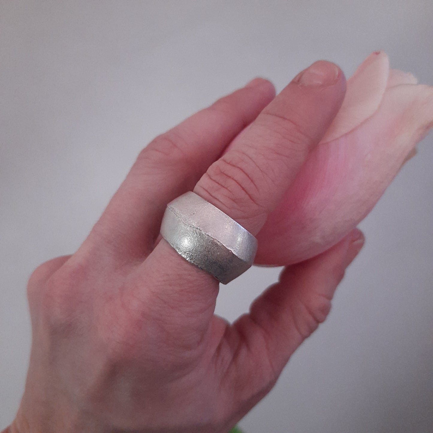 Artisan silver ring, chunky design for everyday wear