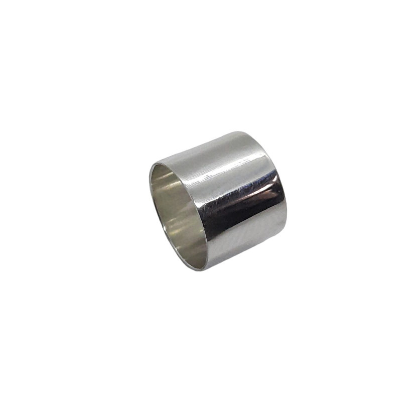 Handmade tall sterling silver cigar ring by VerdeRame Jewels