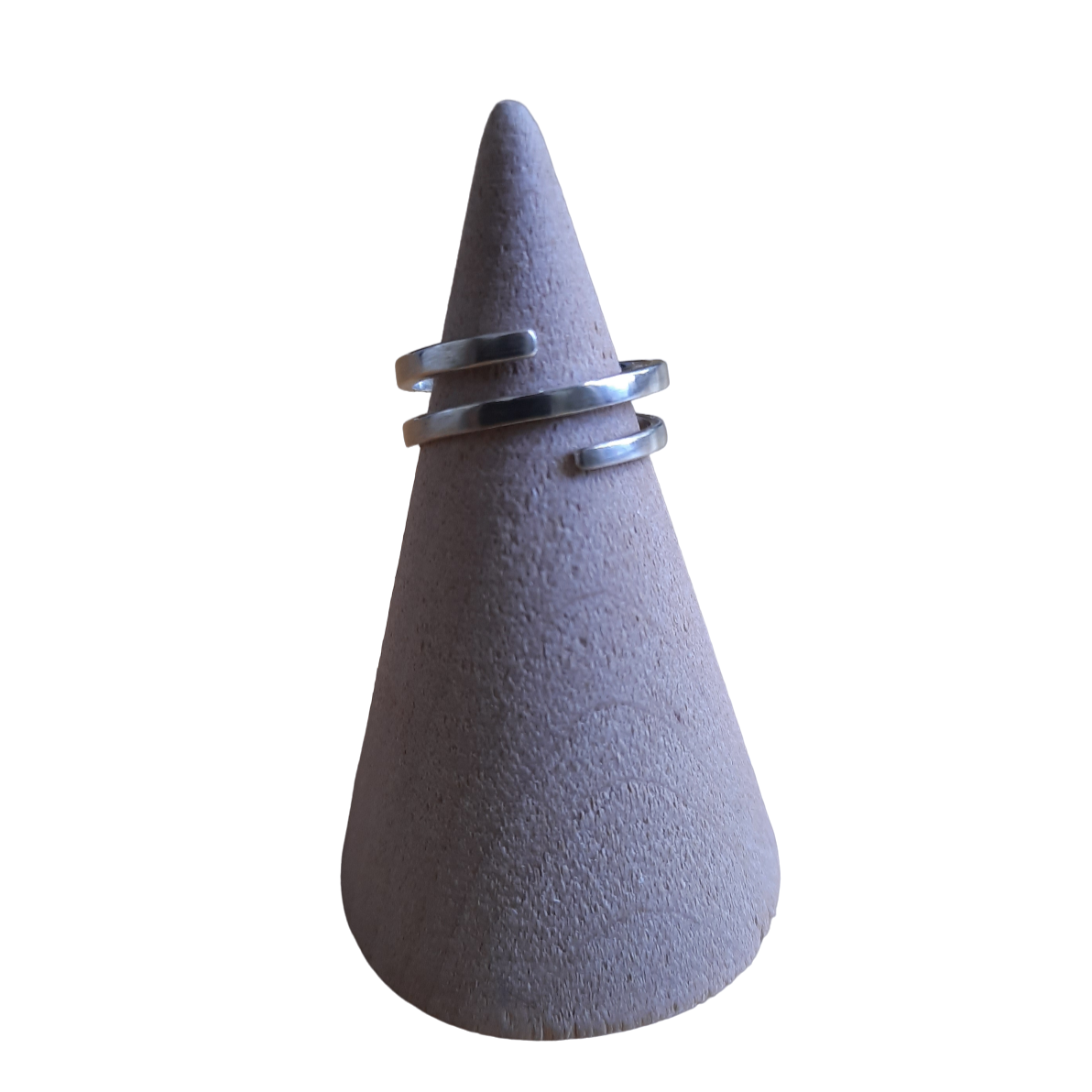 Handmade sterling silver spiral wrap ring by VerdeRame Jewels.